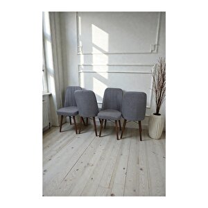 Hasa 4 Adet Sandalye – Ahşap Ayaklı, Ergonomik, Rahat Oturumlu Modern Mutfak Ve Yemek Sandalyesi Pembe