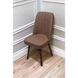 Mutfak Sandalyesi Yemek Odası Sandalyesi 6 Adet Açık Kahve Pinoteks Boyalı Ayaklı Açık Kahve