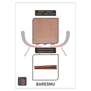 Mutfak Sandalyesi Yemek Odası Sandalyesi 6 Adet Açık Kahve Pinoteks Boyalı Ayaklı Açık Kahve