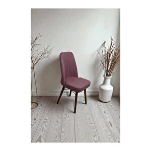 Hasa 6 Adet Sandalye – Ahşap Ayaklı, Ergonomik, Rahat Oturumlu Modern Mutfak Ve Yemek Sandalyesi Pembe