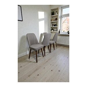 Hasa 4 Adet Sandalye – Ahşap Ayaklı, Ergonomik, Rahat Oturumlu Modern Mutfak Ve Yemek Sandalyesi Krem