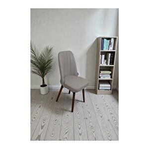 Hasa 6 Adet Sandalye – Ahşap Ayaklı, Ergonomik, Rahat Oturumlu Modern Mutfak Ve Yemek Sandalyesi Krem