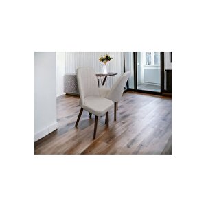 Karba 2 Adet Ahşap Pinoteks Ayaklı Üst Kalite Mutfak Sandalyesi, Yemek Sandalyesi, Salon Sandalyesi Açık Krem