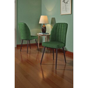 Bara Siyah Mermer 80x132 Açılabilir Sunta Masa Yemek Odası Takımı, Mutfak Takımı 4 Adet Sandalye Yeşil