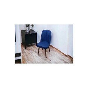 Karba 1 Adet Ahşap Pinoteks Ayaklı Üst Kalite Mutfak Sandalyesi, Yemek Sandalyesi, Salon Sandalyesi Mavi