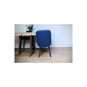 Karba 1 Adet Ahşap Pinoteks Ayaklı Üst Kalite Mutfak Sandalyesi, Yemek Sandalyesi, Salon Sandalyesi Mavi