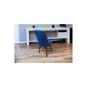 Karba 1 Adet Ahşap Pinoteks Ayaklı Üst Kalite Mutfak Sandalyesi, Yemek Sandalyesi, Salon Sandalyesi Mavi