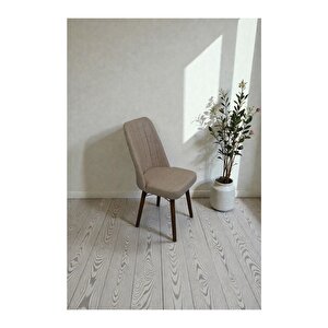 Hasa 1 Adet Sandalye – Ahşap Ayaklı, Ergonomik, Rahat Oturumlu Modern Mutfak Ve Yemek Sandalyesi Cappuccino