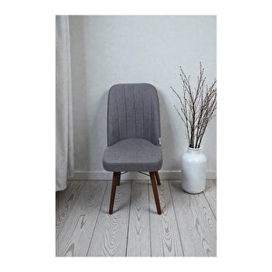Hasa 1 Adet Sandalye – Ahşap Ayaklı, Ergonomik, Rahat Oturumlu Modern Mutfak Ve Yemek Sandalyesi Gri
