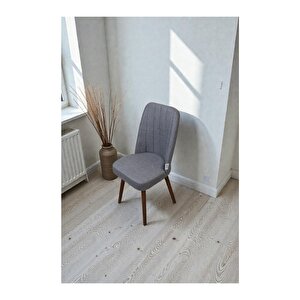 Hasa 1 Adet Sandalye – Ahşap Ayaklı, Ergonomik, Rahat Oturumlu Modern Mutfak Ve Yemek Sandalyesi Gri