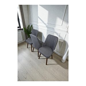 Hasa 3 Adet Sandalye – Ahşap Ayaklı, Ergonomik, Rahat Oturumlu Modern Mutfak Ve Yemek Sandalyesi