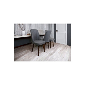 Karba 3 Adet Ahşap Pinoteks Ayaklı Üst Kalite Mutfak Sandalyesi, Yemek Sandalyesi, Salon Sandalyesi Açık Gri