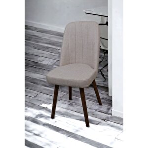 Karba 1 Adet Ahşap Pinoteks Ayaklı Üst Kalite Mutfak Sandalyesi, Yemek Sandalyesi, Salon Sandalyesi Açık Krem