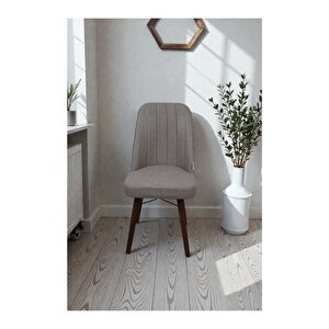Hasa 1 Adet Sandalye – Ahşap Ayaklı, Ergonomik, Rahat Oturumlu Modern Mutfak Ve Yemek Sandalyesi Krem