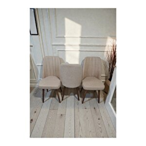 Hasa 3 Adet Sandalye – Ahşap Ayaklı, Ergonomik, Rahat Oturumlu Modern Mutfak Ve Yemek Sandalyesi