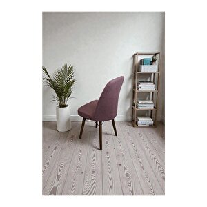 Hasa 1 Adet Sandalye – Ahşap Ayaklı, Ergonomik, Rahat Oturumlu Modern Mutfak Ve Yemek Sandalyesi Pembe
