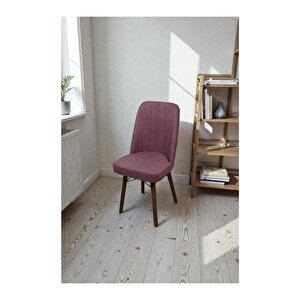 Hasa 1 Adet Sandalye – Ahşap Ayaklı, Ergonomik, Rahat Oturumlu Modern Mutfak Ve Yemek Sandalyesi Pembe