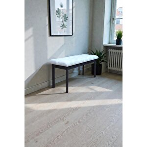 Süme Bench Puf – Kapitoneli Oturma Bankı 105x40 Cm | Modern Bench Puf Metal Ayaklı Kapitoneli