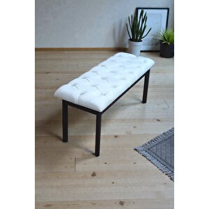 Süme Bench Puf – Kapitoneli Oturma Bankı 105x40 Cm | Modern Bench Puf Metal Ayaklı Kapitoneli