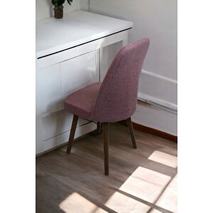 Karba 1 Adet Ahşap Pinoteks Ayaklı Üst Kalite Mutfak Sandalyesi, Yemek Sandalyesi, Salon Sandalyesi Gül Kurusu