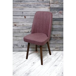 Karba 1 Adet Ahşap Pinoteks Ayaklı Üst Kalite Mutfak Sandalyesi, Yemek Sandalyesi, Salon Sandalyesi Gül Kurusu