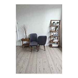 Hasa 2 Adet Sandalye – Ahşap Ayaklı, Ergonomik, Rahat Oturumlu Modern Mutfak Ve Yemek Sandalyesi Antrasit