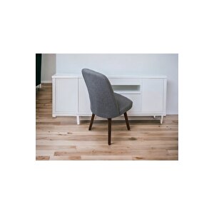 Karba 1 Adet Ahşap Pinoteks Ayaklı Üst Kalite Mutfak Sandalyesi, Yemek Sandalyesi, Salon Sandalyesi Açık Gri