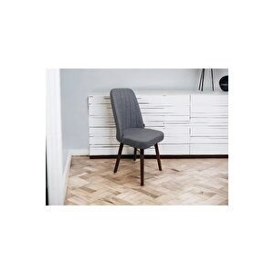 Karba 1 Adet Ahşap Pinoteks Ayaklı Üst Kalite Mutfak Sandalyesi, Yemek Sandalyesi, Salon Sandalyesi Açık Gri