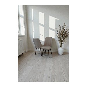 Hasa 2 Adet Sandalye – Ahşap Ayaklı, Ergonomik, Rahat Oturumlu Modern Mutfak Ve Yemek Sandalyesi Cappuccino