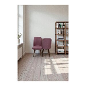 Hasa 2 Adet Sandalye – Ahşap Ayaklı, Ergonomik, Rahat Oturumlu Modern Mutfak Ve Yemek Sandalyesi Pembe
