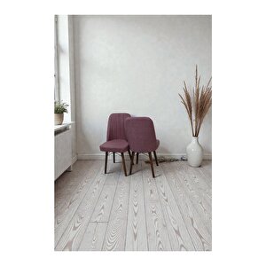 Hasa 2 Adet Sandalye – Ahşap Ayaklı, Ergonomik, Rahat Oturumlu Modern Mutfak Ve Yemek Sandalyesi Pembe