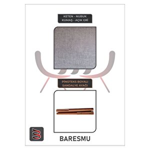 Karba 4 Adet Ahşap Pinoteks Ayaklı Üst Kalite Mutfak Sandalyesi, Yemek Sandalyesi, Salon Sandalyesi