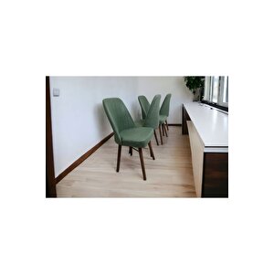 Mutfak Sandalyesi Yemek Odası Sandalyesi 4 Adet Yeşil Pinoteks Ayaklı Yeşil