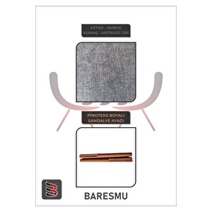 Karba 4 Adet Ahşap Pinoteks Ayaklı Üst Kalite Mutfak Sandalyesi, Yemek Sandalyesi, Salon Sandalyesi