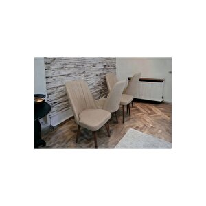 Karba 4 Adet Ahşap Pinoteks Ayaklı Üst Kalite Mutfak Sandalyesi, Yemek Sandalyesi, Salon Sandalyesi