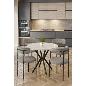 Tedbar Sandalye 4 Kişilik - Teddy Sandalye Modern Tasarım Gri