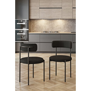 Tedbar Sandalye 4 Kişilik - Teddy Sandalye Modern Tasarım Siyah