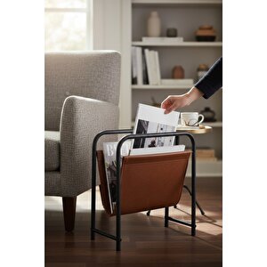 Alpa Deri Kumaşlı Dergilik, Kitaplık – Metal Çerçeveli Modern Gazetelik / Organizer