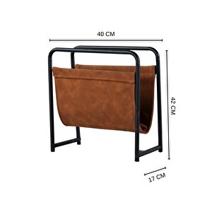 Alpa Deri Kumaşlı Dergilik, Kitaplık – Metal Çerçeveli Modern Gazetelik / Organizer