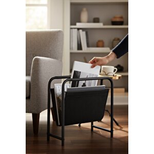 Alpa Deri Kumaşlı Dergilik, Kitaplık – Metal Çerçeveli Modern Gazetelik / Organizer