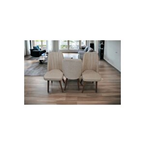 Karba 3 Adet Ahşap Pinoteks Ayaklı Üst Kalite Mutfak Sandalyesi, Yemek Sandalyesi, Salon Sandalyesi