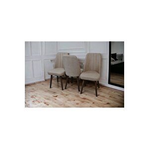 Karba 3 Adet Ahşap Pinoteks Ayaklı Üst Kalite Mutfak Sandalyesi, Yemek Sandalyesi, Salon Sandalyesi