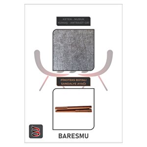 Karba 3 Adet Ahşap Pinoteks Ayaklı Üst Kalite Mutfak Sandalyesi, Yemek Sandalyesi, Salon Sandalyesi