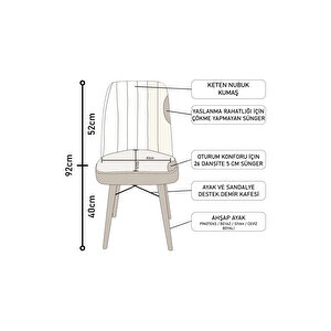 Karba 3 Adet Ahşap Pinoteks Ayaklı Üst Kalite Mutfak Sandalyesi, Yemek Sandalyesi, Salon Sandalyesi