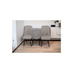 Mutfak Sandalyesi Yemek Odası Sandalyesi 3 Adet Açık Krem Pinoteks Ayaklı Açık Krem