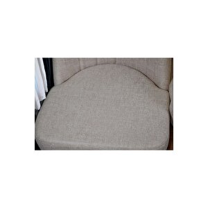 Mutfak Sandalyesi Yemek Odası Sandalyesi 3 Adet Açık Krem Pinoteks Ayaklı