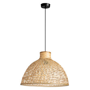 İbiza Hasır Avize El Yapımı Doğal Bambu Sarkıt – Bohem & Rustik Dekor