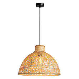 İbiza Hasır Avize El Yapımı Doğal Bambu Sarkıt – Bohem & Rustik Dekor