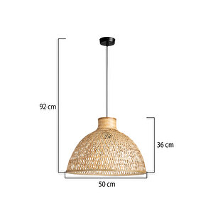 İbiza Hasır Avize El Yapımı Doğal Bambu Sarkıt – Bohem & Rustik Dekor