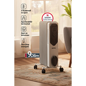 Sfh-6937 2000w 9 Dilim Yağlı Radyatör, Termostatlı, 3 Kademeli Isıtıcı